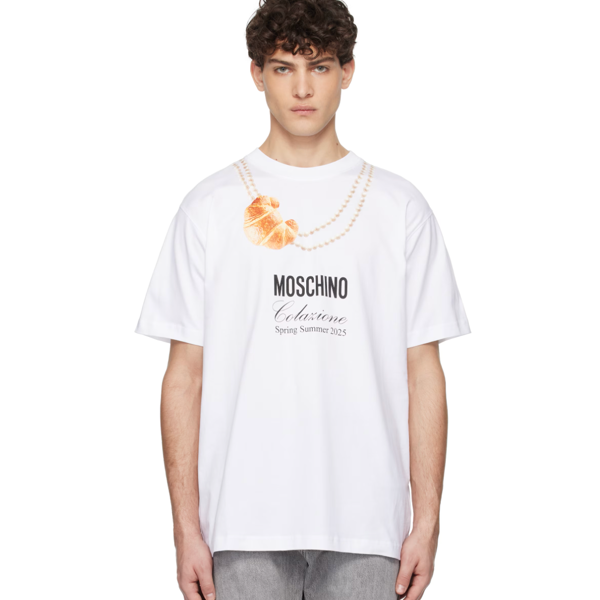 Moschino 牛角包早餐T恤