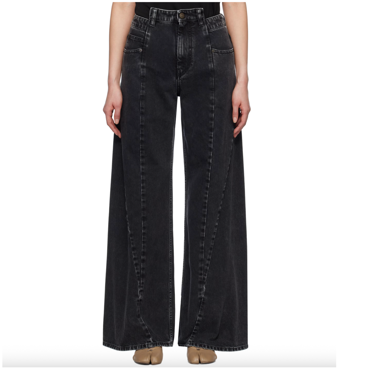 Maison Margiela 马吉拉黑色凸腰牛仔裤