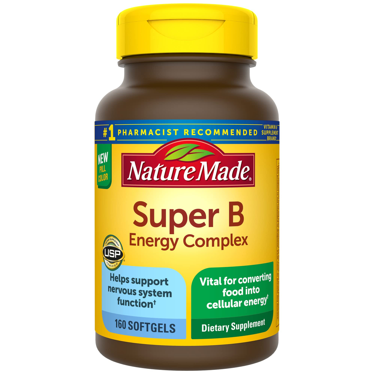 【含税直邮】Nature Made Super B 能量复合物软胶囊，膳食补充剂，160 粒