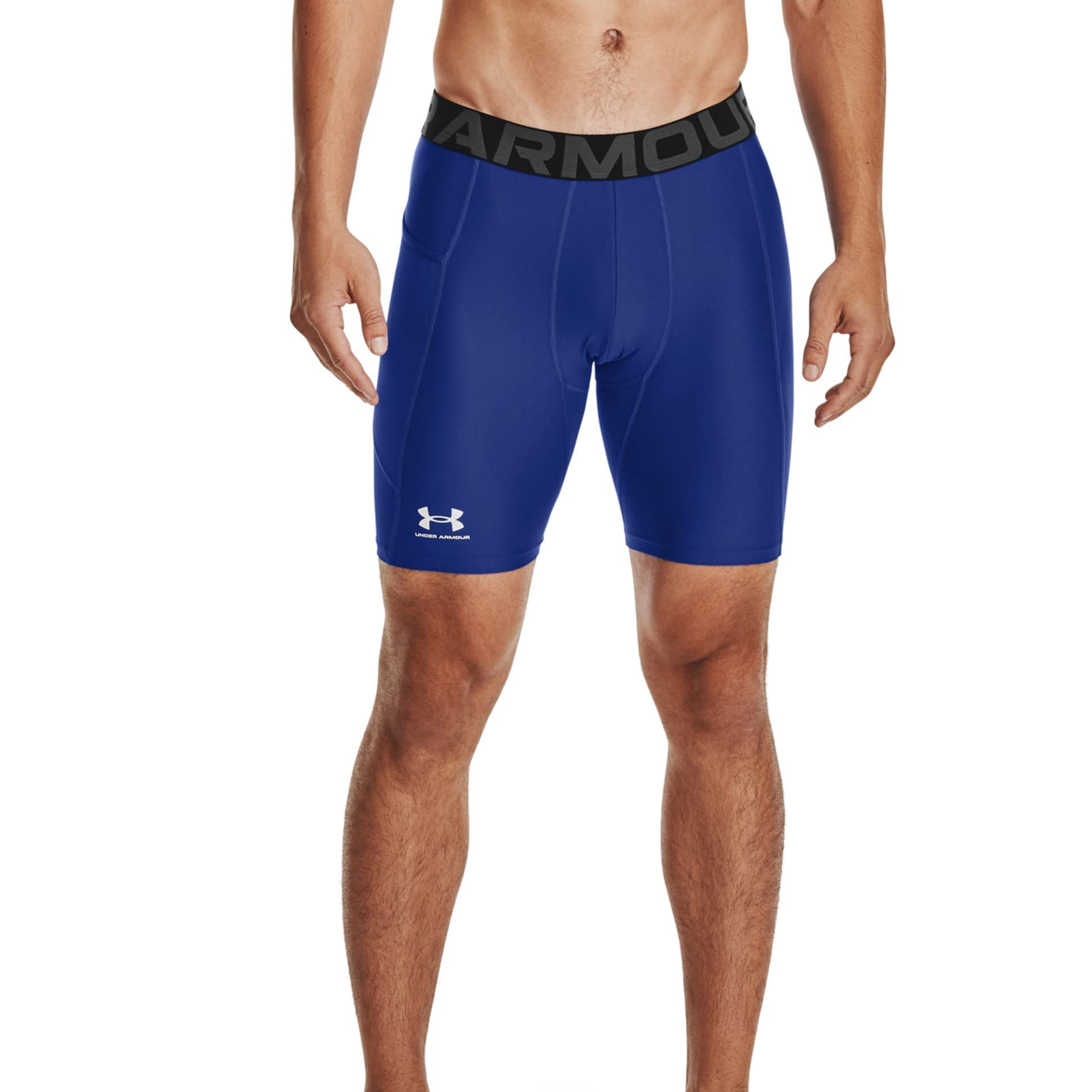 【含税直邮】Under Armour 安德玛 男士 HeatGear 紧身短裤,皇家蓝 (400)/白色,中