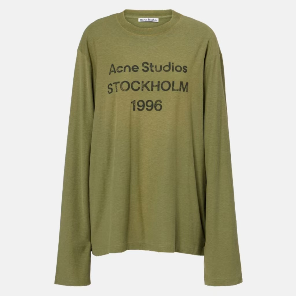 上新！ACNE STUDIOS 1996 绿色徽标印花T恤