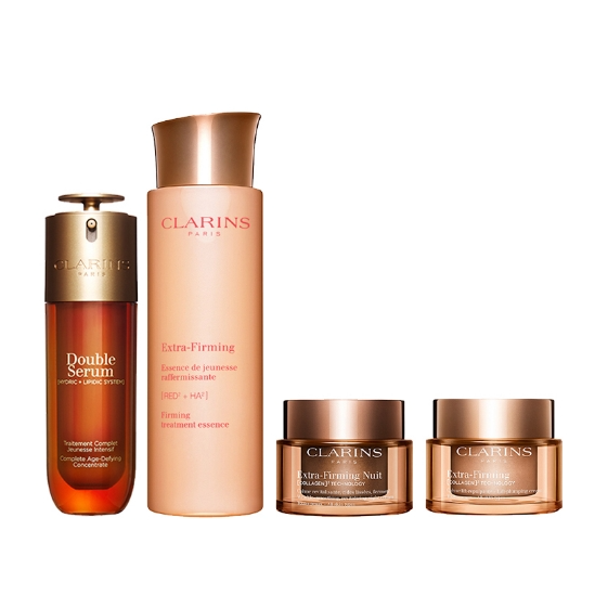 CLARINS 双萃焕颜弹力4件组合 双萃精华100ml+精华水200ml+日霜50ml+晚霜50ml