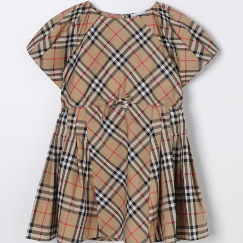 BURBERRY 巴宝莉大童款经典格纹连衣裙