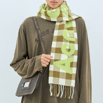 Acne Studios 窄格纹徽标围巾