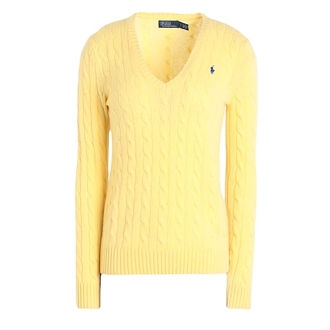 POLO RALPH LAUREN 拉夫劳伦黄色V领毛衣