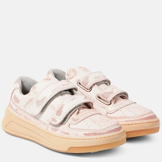 EU39码有货！ACNE STUDIOS 粉色经典魔术贴运动鞋