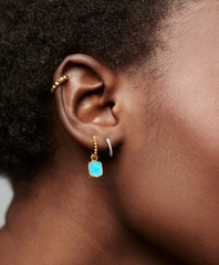 Missoma 迷你金字塔吊饰圈形耳环