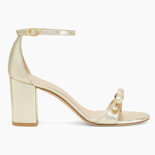 Stuart Weitzman 75MM 一字带粗跟高跟鞋