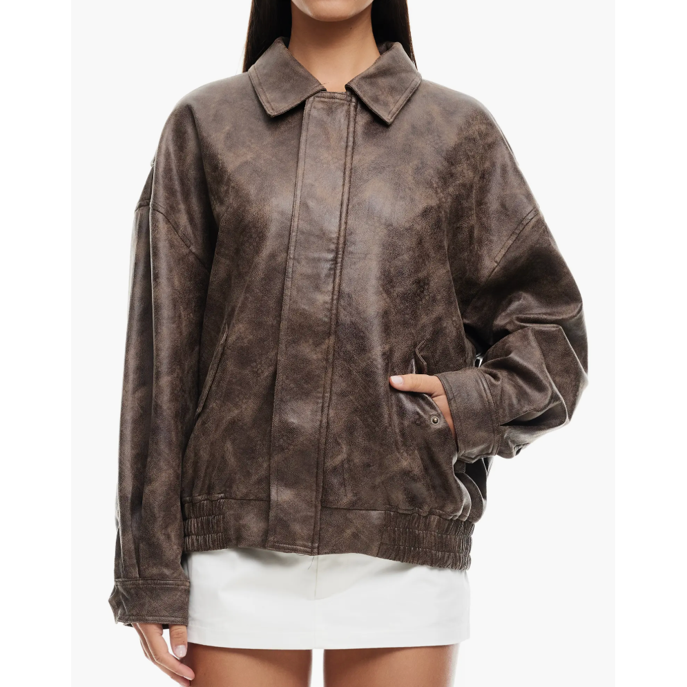 Lioness 巧克力色皮衣
