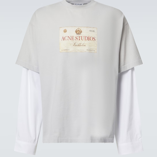 ACNE STUDIOS 贴标印花长袖T恤
