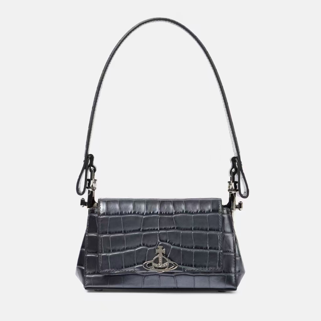 VIVIENNE WESTWOOD 西太后 HAZEL 银色小号鳄鱼皮单肩包