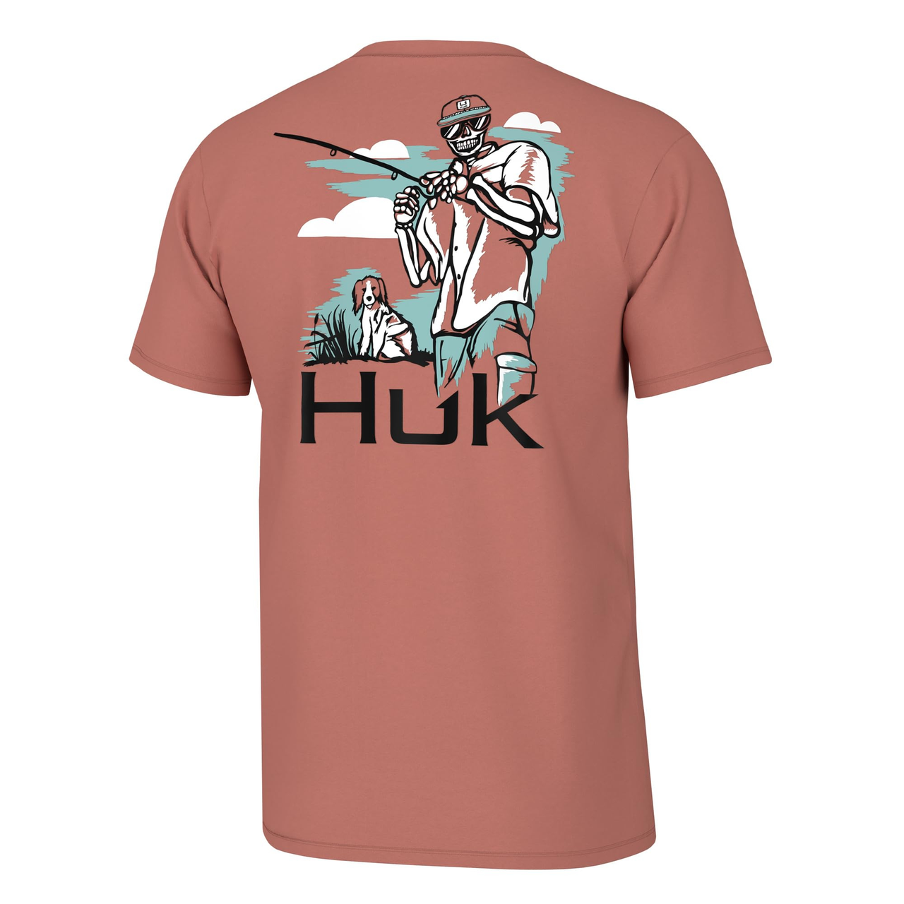 【含税直邮】HUK 男式钓鱼图案 T 恤,高性能短袖,速干