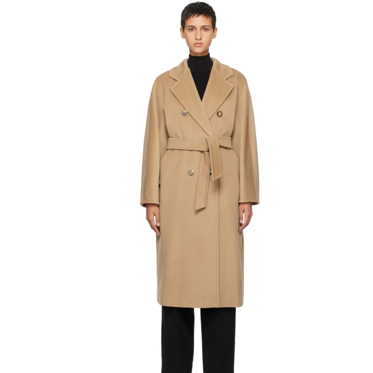 张婧仪同款！Max Mara  Madame 10801 驼色经典大衣
