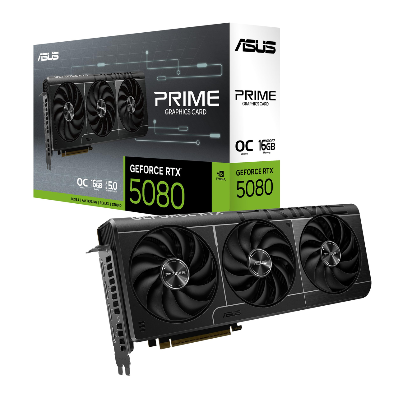 华硕 Prime GeForce RTX 5080 OC 版 16GB GDDR7 游戏显卡