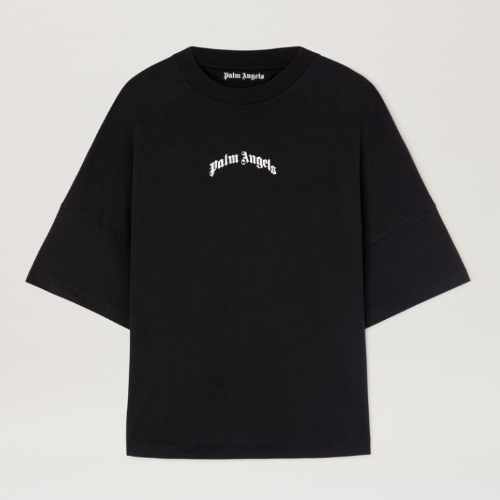 张若昀同款 PALM ANGELS 黑色经典字母徽标T恤