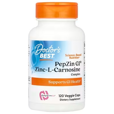 满额8折！Doctor's Best, PepZin GI®，锌-L-肌肽复合物，120 粒素食胶囊