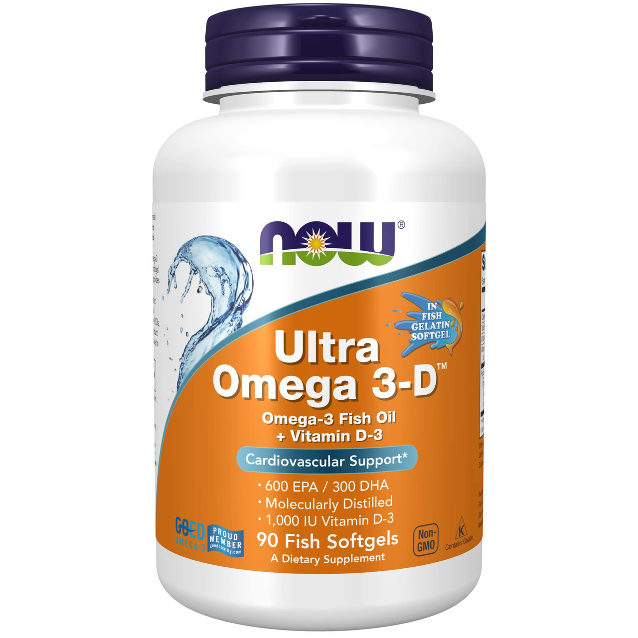 【含税直邮】NOW 诺奥 浓缩深海鱼油胶囊 Omega-3+维D3 心血管健康 90粒