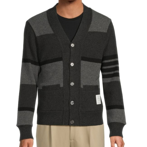 Thom Browne Tonal 4杠羊绒开衫