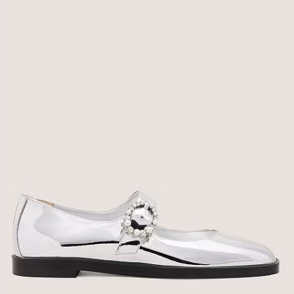 Stuart Weitzman LORALEI 水晶银色玛丽珍鞋