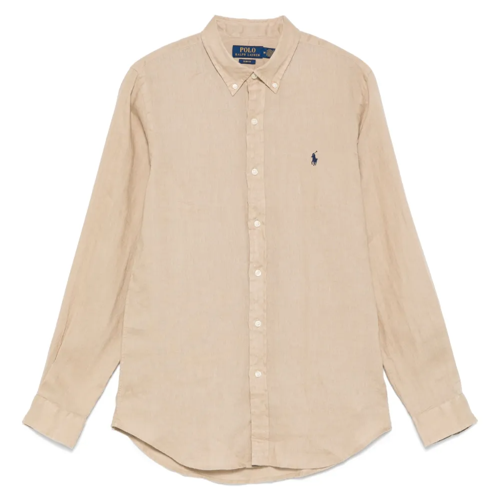 Polo Ralph Lauren 拉夫劳伦卡其色亚麻衬衫