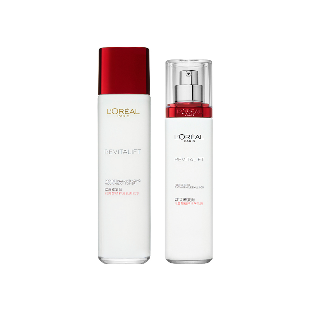 L’ORÉAL 复颜视黄醇精粹滋润柔肤水乳液套装
