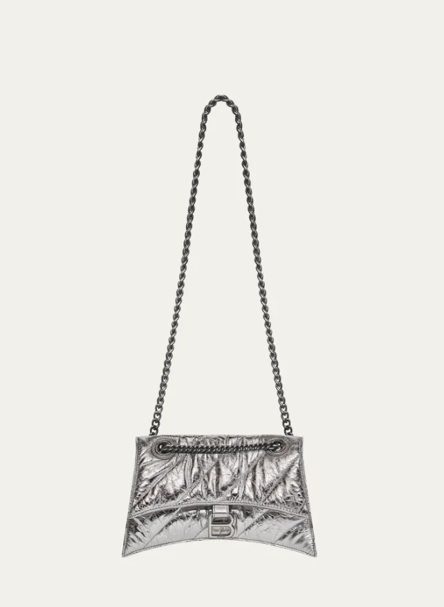 Balenciaga Crush 小号绗缝金属链条单肩包