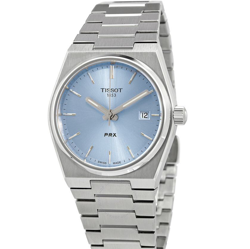 Tissot PRX 35 石英蓝色表盘女士手表