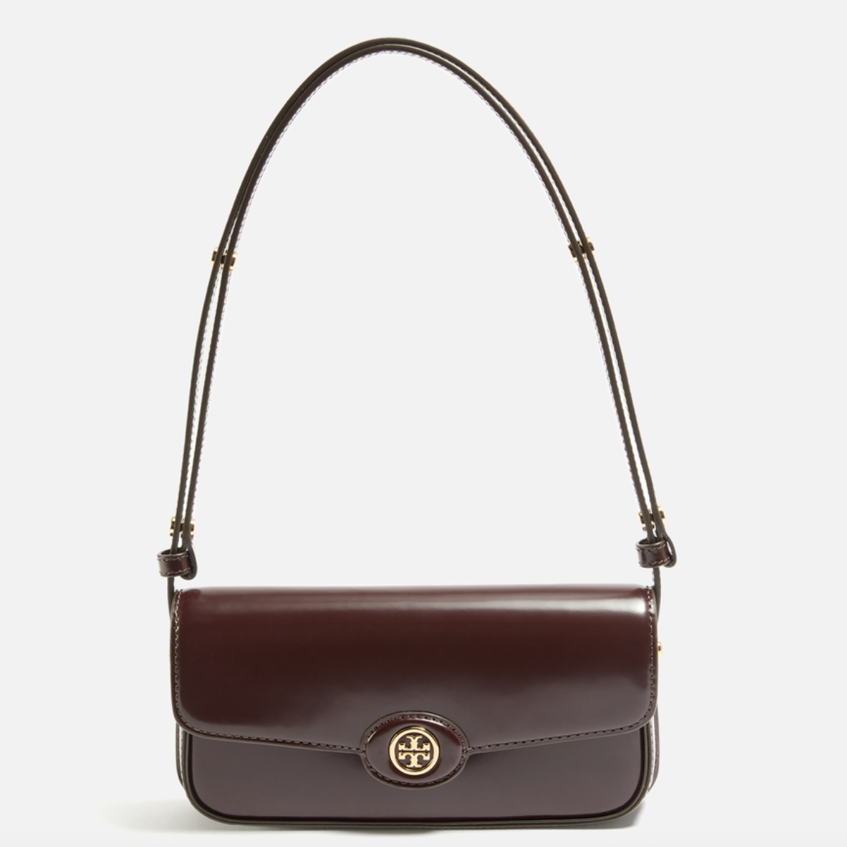 Tory Burch Robinson Spazzolato Patent 腋下包