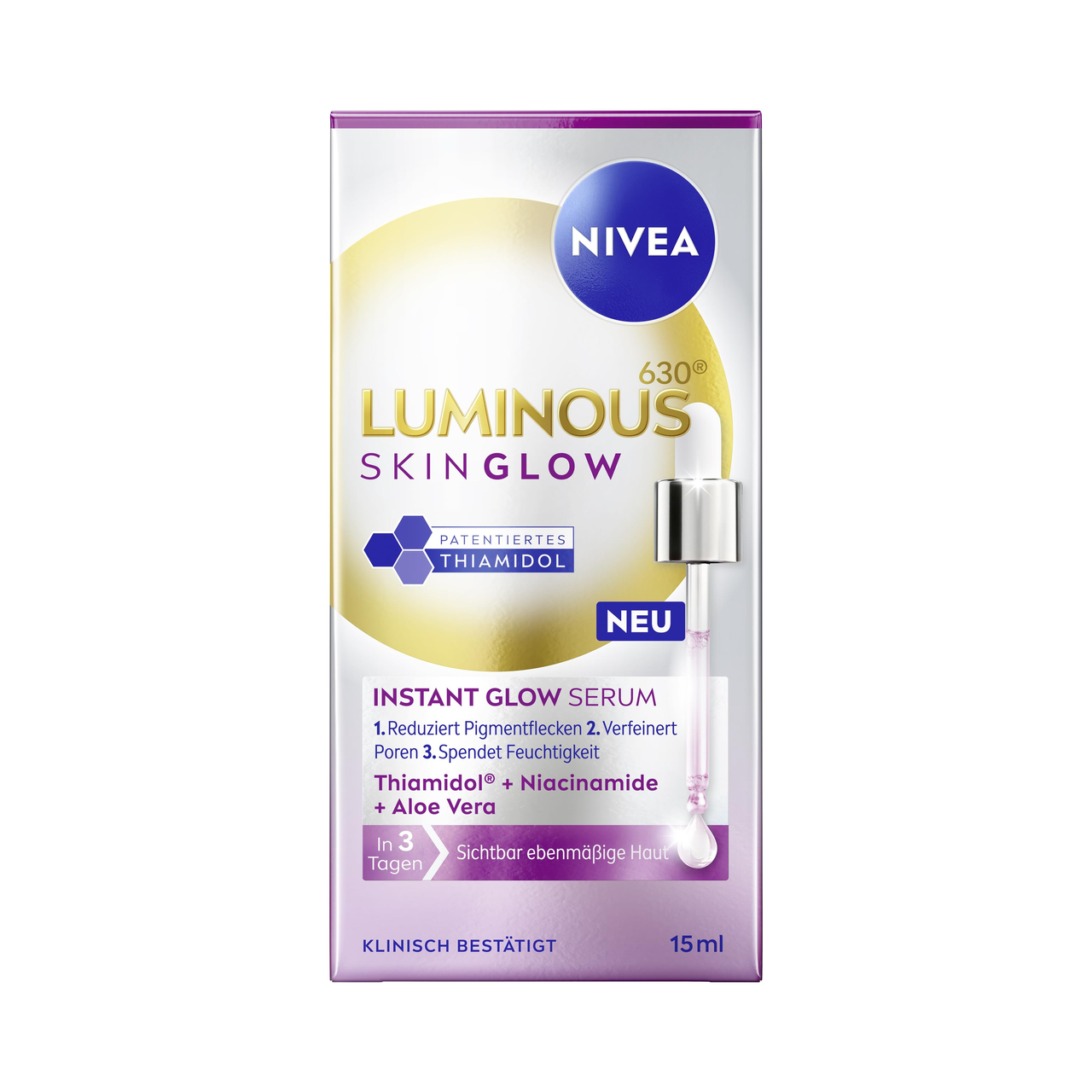 【含税直邮】NIVEA妮维雅 Face 630 发光皮肤光泽精华液15ml