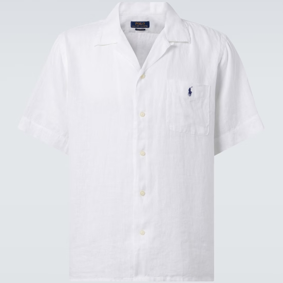 POLO RALPH LAUREN 拉夫劳伦白色亚麻衬衫