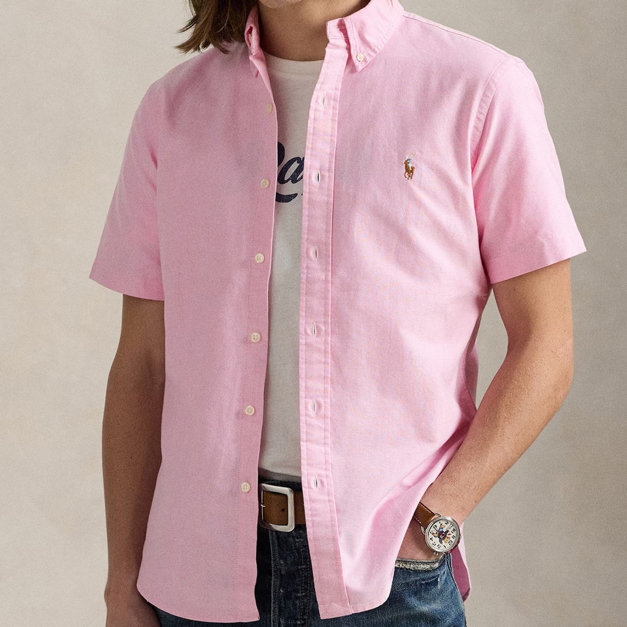 POLO RALPH LAUREN 拉夫劳伦粉色牛津衬衫