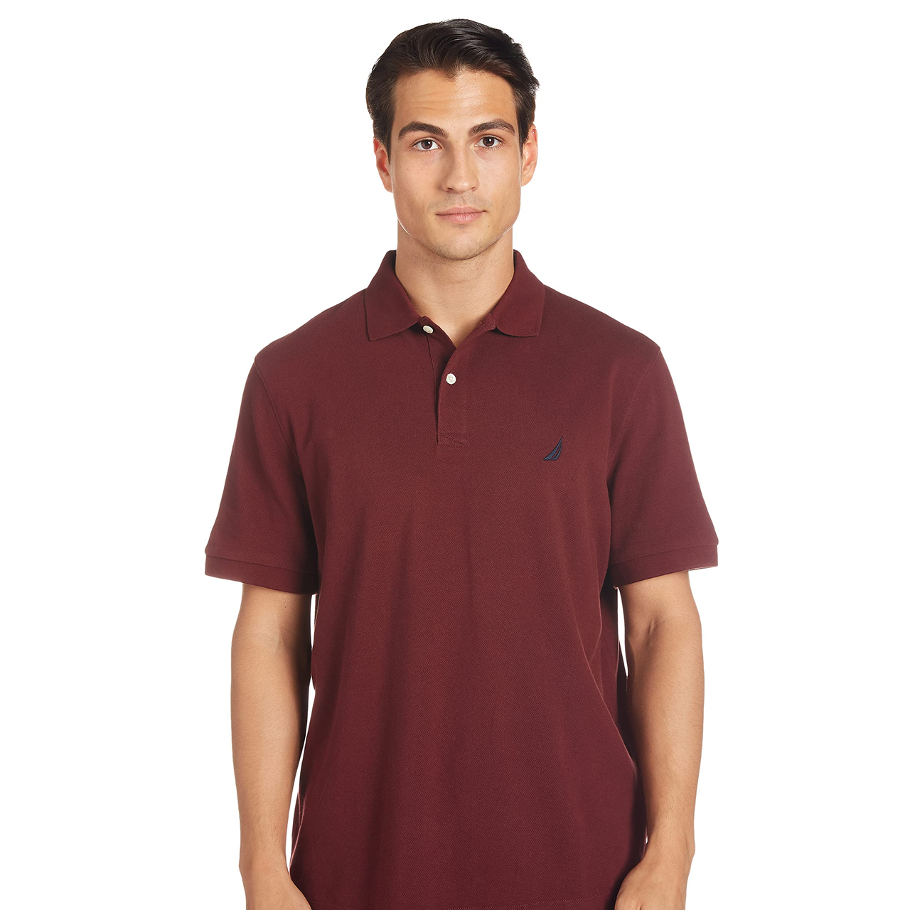 【含税直邮】NAUTICA 男士短袖纯色圆领 T 恤 Royal Burgundy Solid 中号