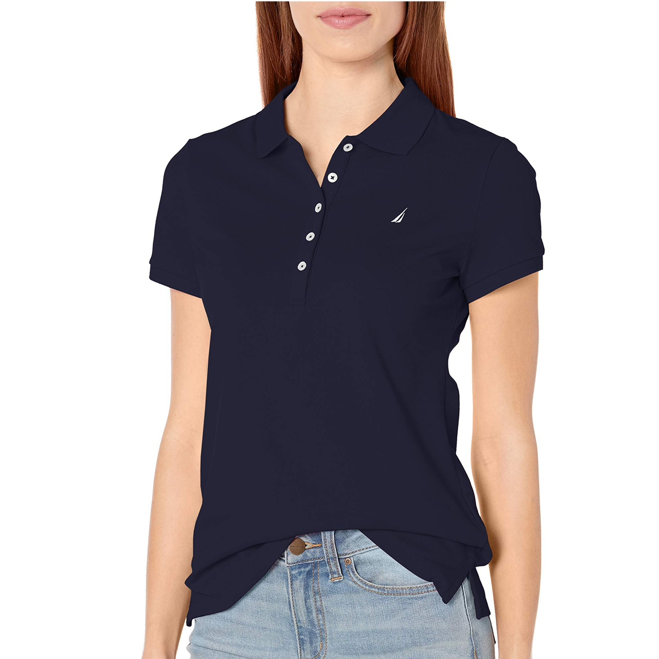 【含税直邮】NAUTICA 女式 polo衫 5钮短袖棉质polo衫