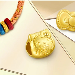 中国香港周生生官网：浪漫七夕 微糖黄金珍珠耳环HK$3924