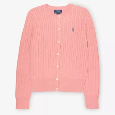 Polo Ralph Lauren 拉夫劳伦 针织绞花开衫 西柚色
