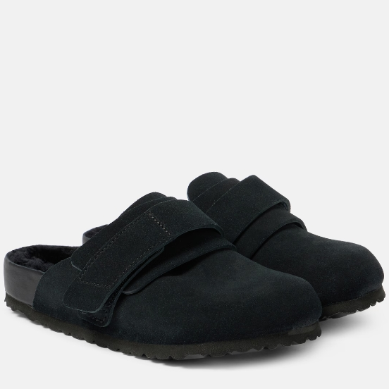 BIRKENSTOCK 1774 勃肯 x Tekla Nagoya 黑色绒面平底鞋