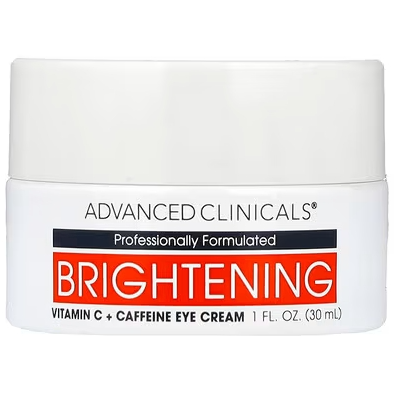 新品！Advanced Clinicals, 亮白维生素 C + 咖啡因眼霜，1 液体盎司（30 毫升）