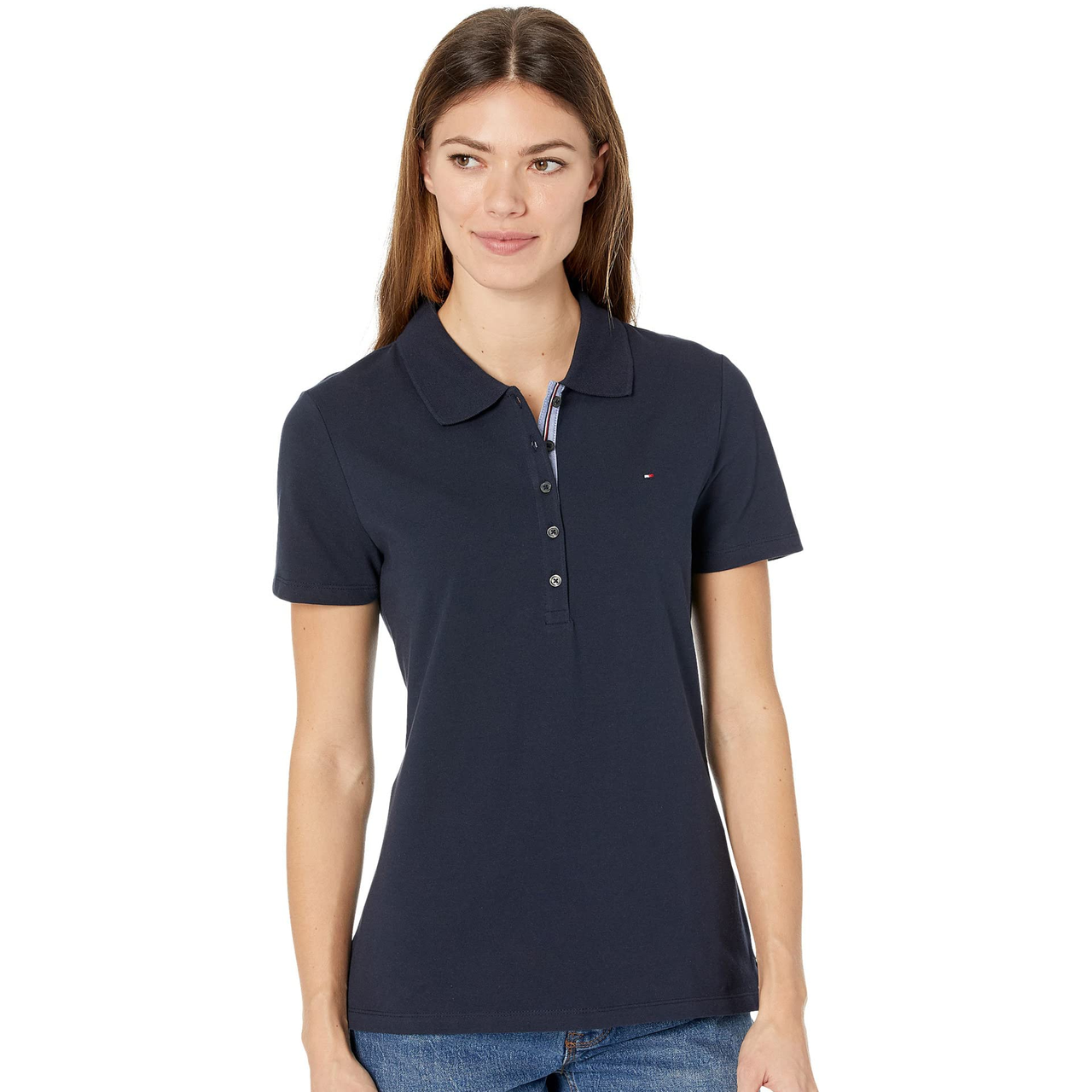 【含税直邮】Tommy Hilfiger 汤米·希尔费格 女士经典短袖 Polo 衫 蓝色 中号