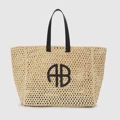 ANINE BING 徽标编织托特包