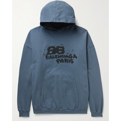 王安宇同款！Blenciaga 蓝色印花连帽卫衣