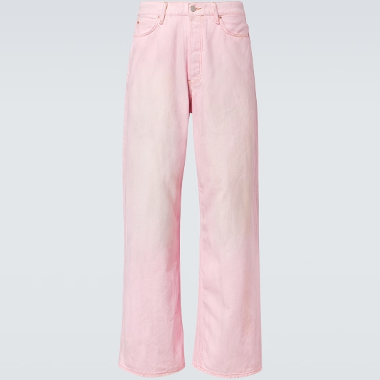 鞠婧祎同款 ACNE STUDIOS 1981 粉色阔腿牛仔裤