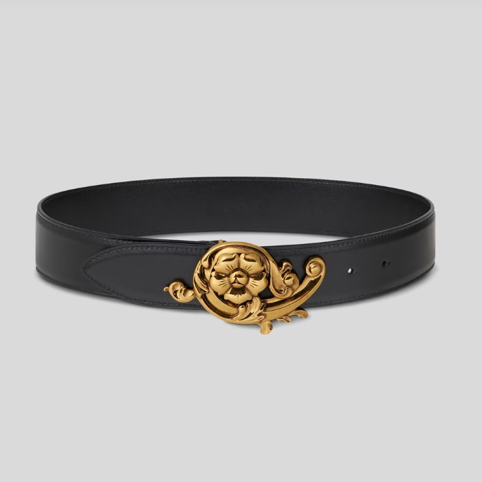 ETRO 花卉扣皮革腰带