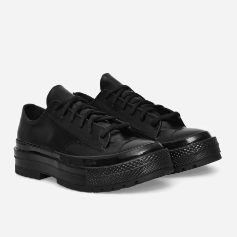 CONVERSE 匡威 Chuck 70 黑色皮革乐福鞋