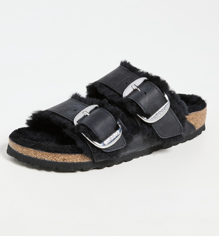 Birkenstock Arizona Big Buckle 毛绒拖鞋
