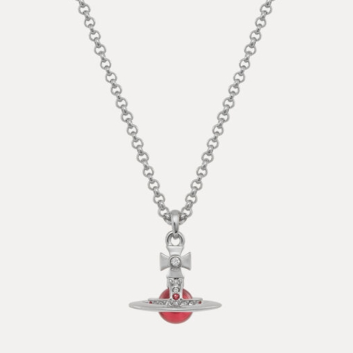 VIVIENNE WESTWOOD 西太后 New Petite Orb 红色土星吊坠项链