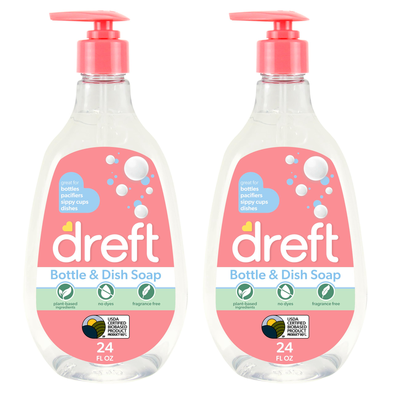 【含税直邮】Dreft 洗碗精 24.0流体盎司 2件装 塑料 无香型