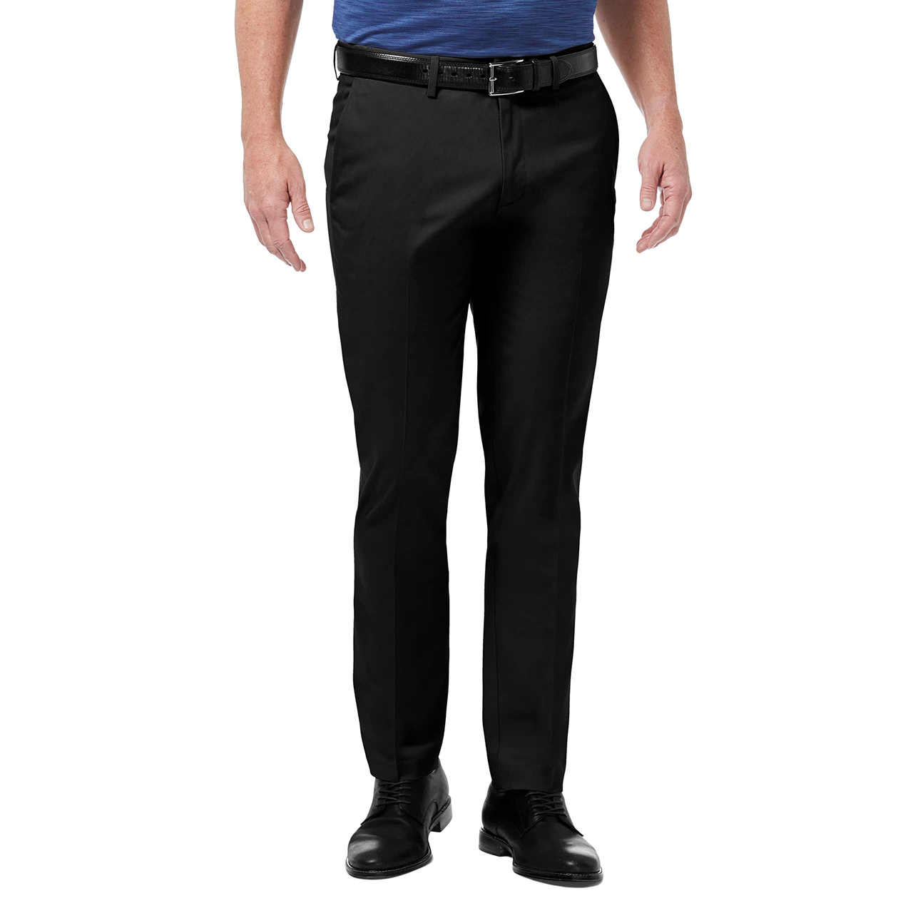 【含税直邮】Haggar 男士 优质免烫修身休闲长裤 黑色，29W x 30L