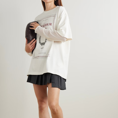 ACNE STUDIOS 假两件印花T恤