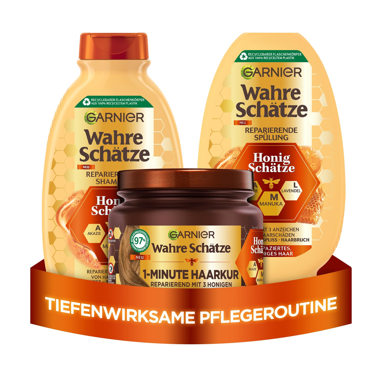 【含税直邮】Garnier 卡尼尔 Wahre Schätze 护发套装 3件套