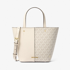 上新！Michael Kors Flora 中号印花拼接菜篮子包 4色可选